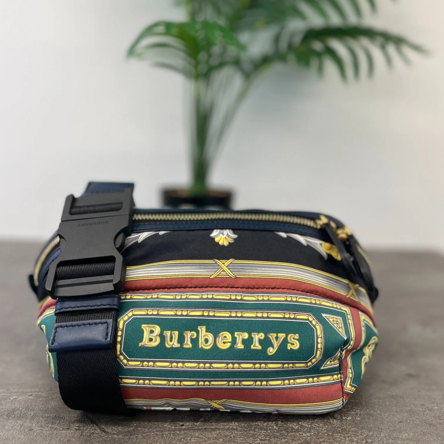 Men's Logo Print Belt Bag Navy