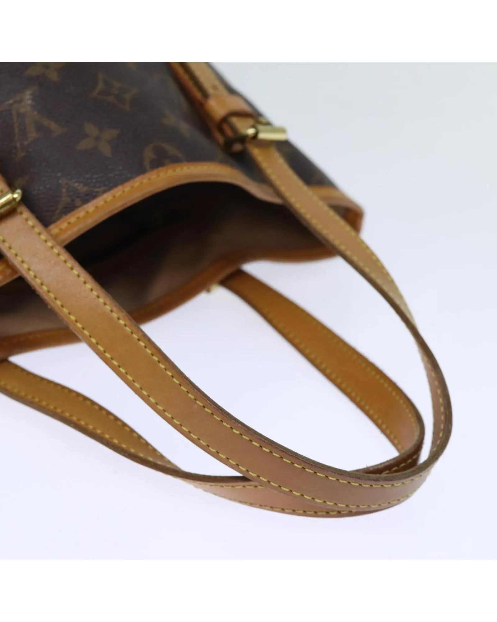 Monogram Bucket Shoulder Bag with Adjustable Strap and Accessories