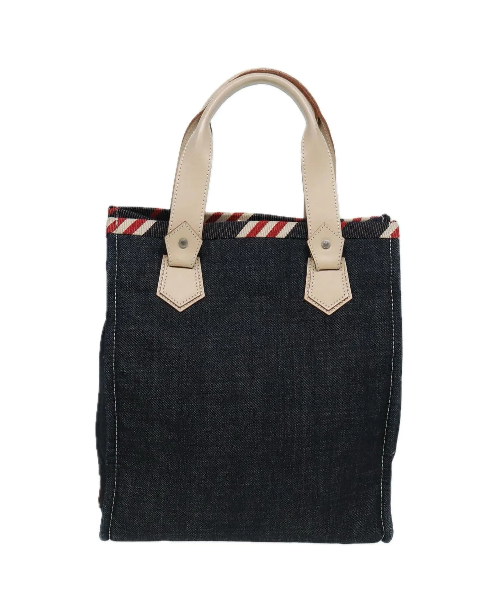 Navy Canvas Denim Hand Bag with Handle Drop of 12cm