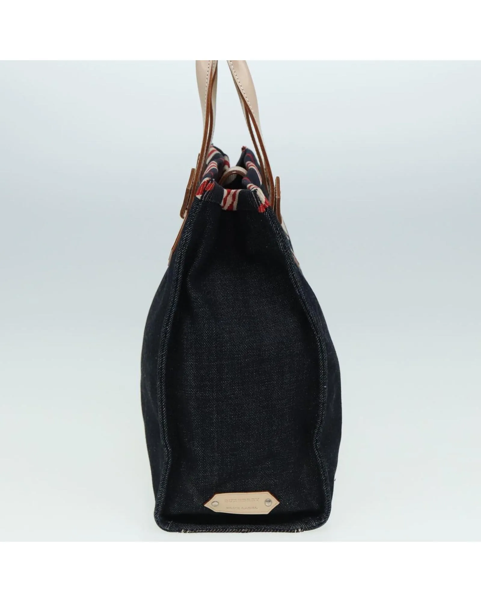 Navy Canvas Denim Hand Bag with Handle Drop of 12cm