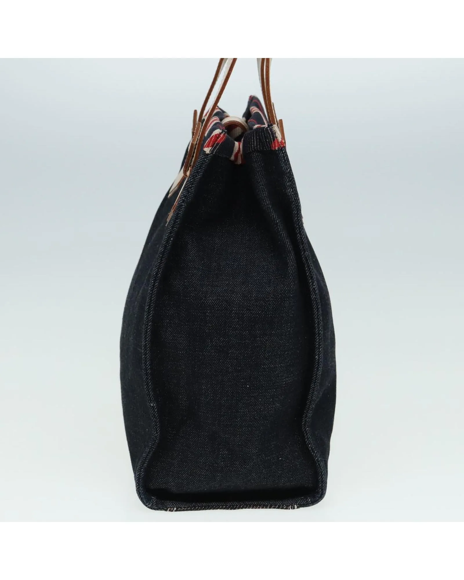 Navy Canvas Denim Hand Bag with Handle Drop of 12cm