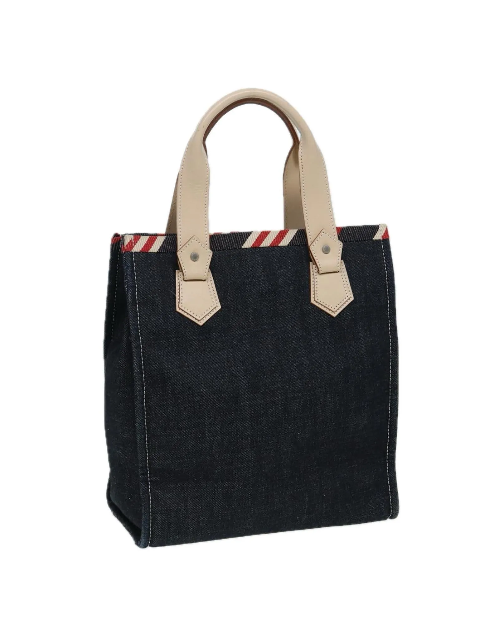 Navy Canvas Denim Hand Bag with Handle Drop of 12cm