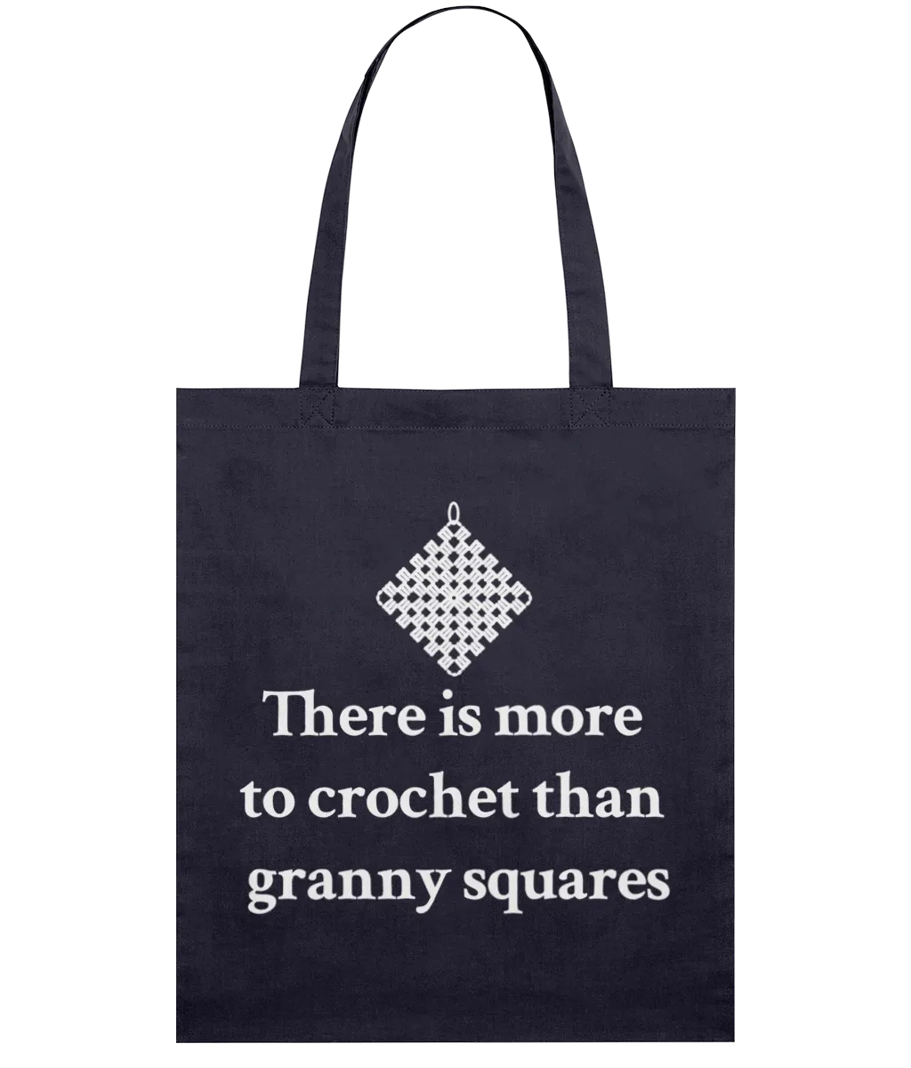 Navy Light Tote Bag - There is more to crochet than granny squares