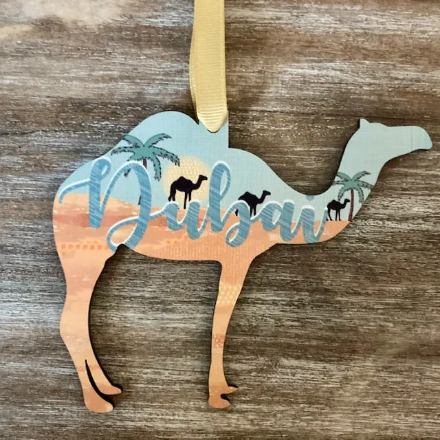 NEW - Dubai / Abu Dhabi Wooden Camel Decoration