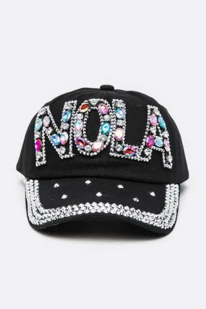 NOLA Crystal Embellished Cotton Cap