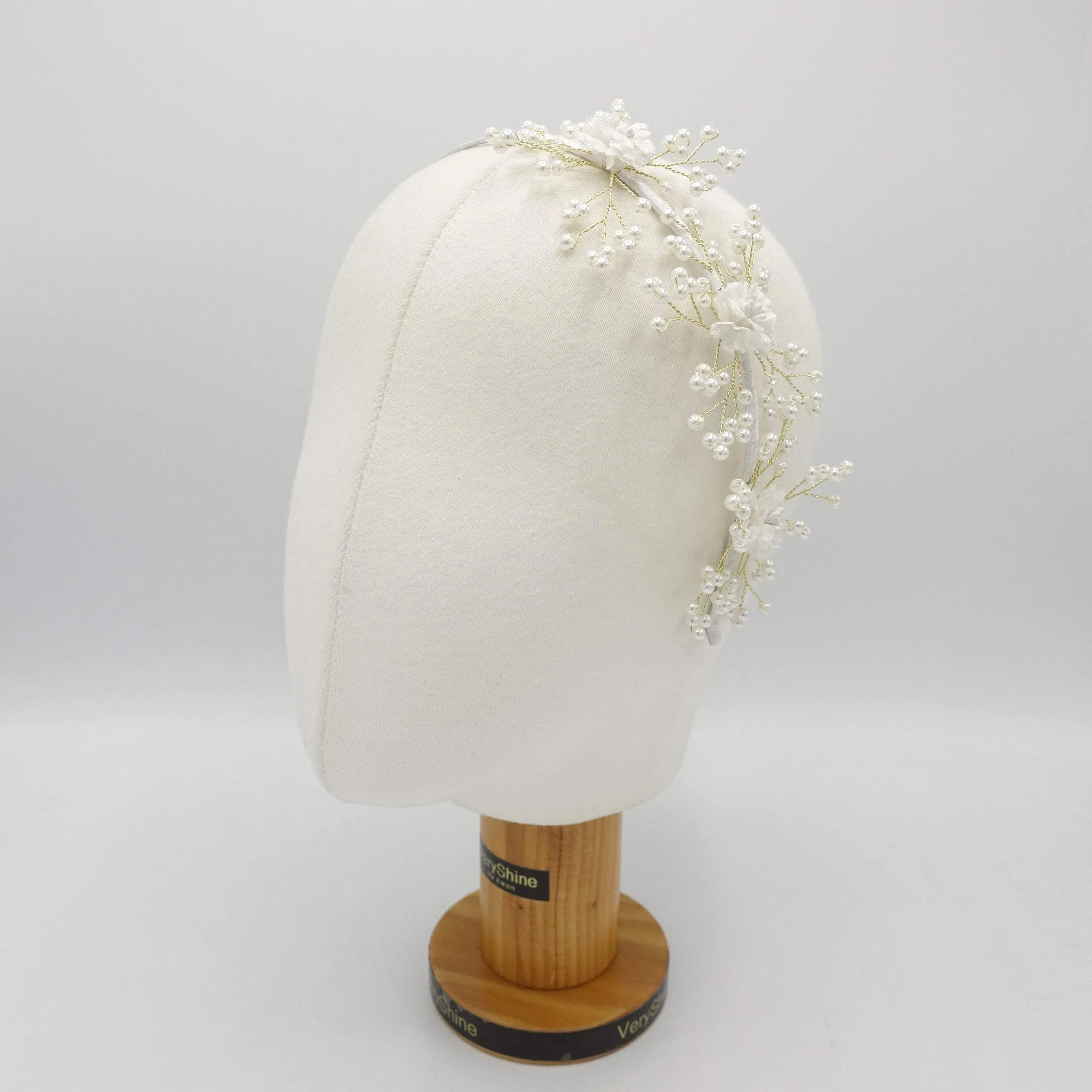 pearl branch headband bridal flower hairband for wedding