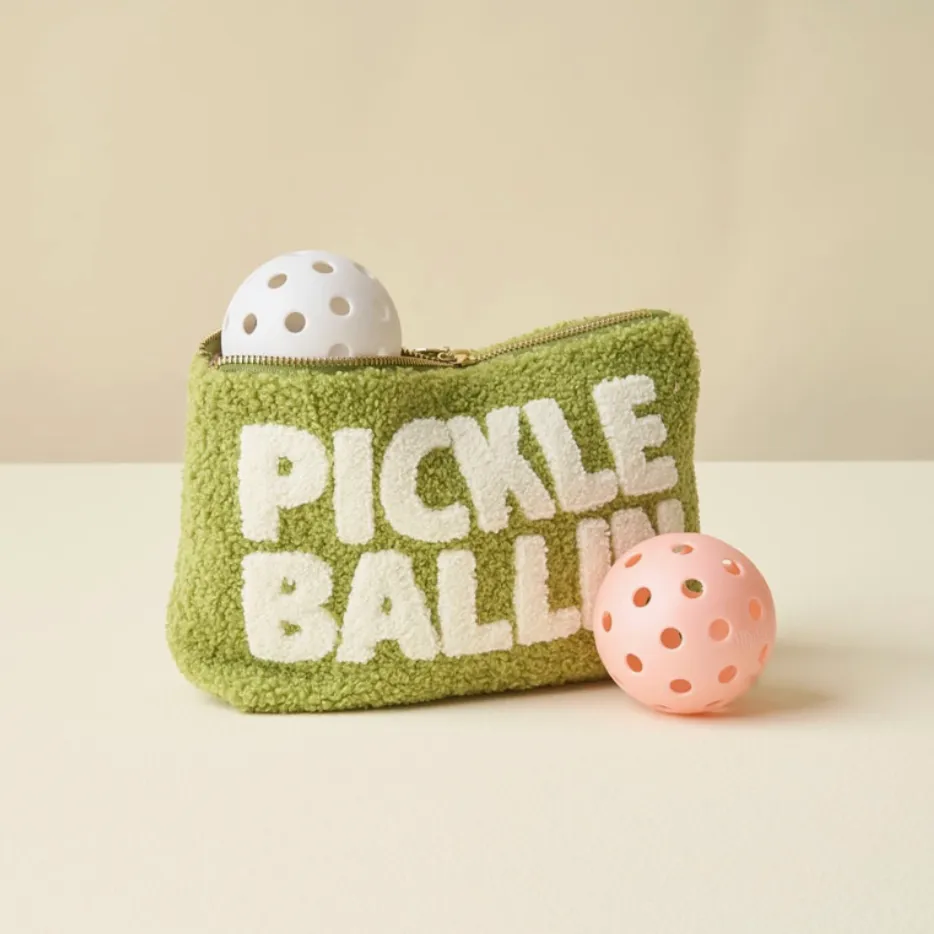 Pickleballin Teddy Pouch Cosmetics Bag