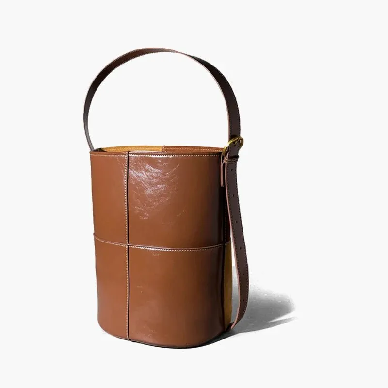 Pre Order:  Leather 2-Piece Bucket Bag