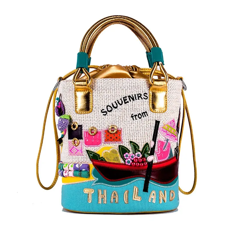 Pre Order: Thailand-Themed Souvenir Bucket Bag