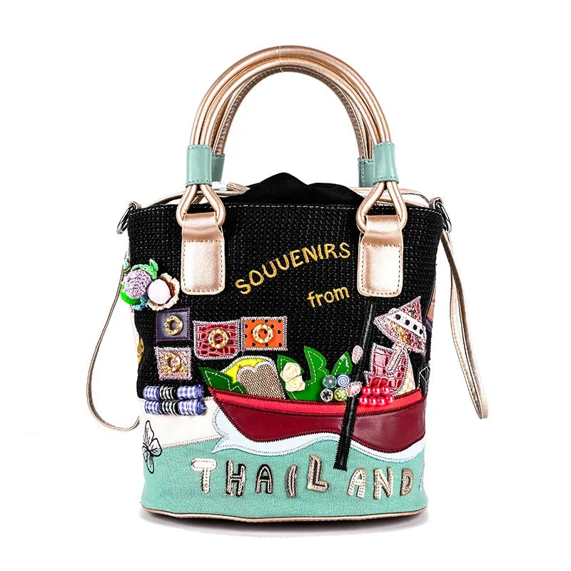 Pre Order: Thailand-Themed Souvenir Bucket Bag