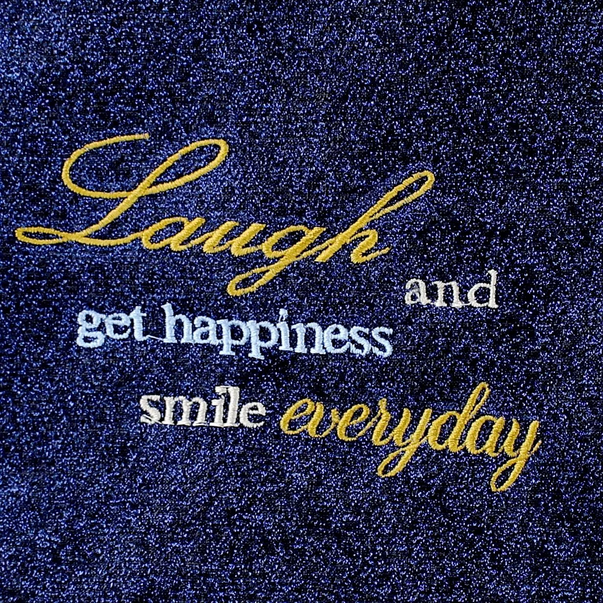 "Laugh and Smile everyday"  Glitter Shoulder Bag (Wide)