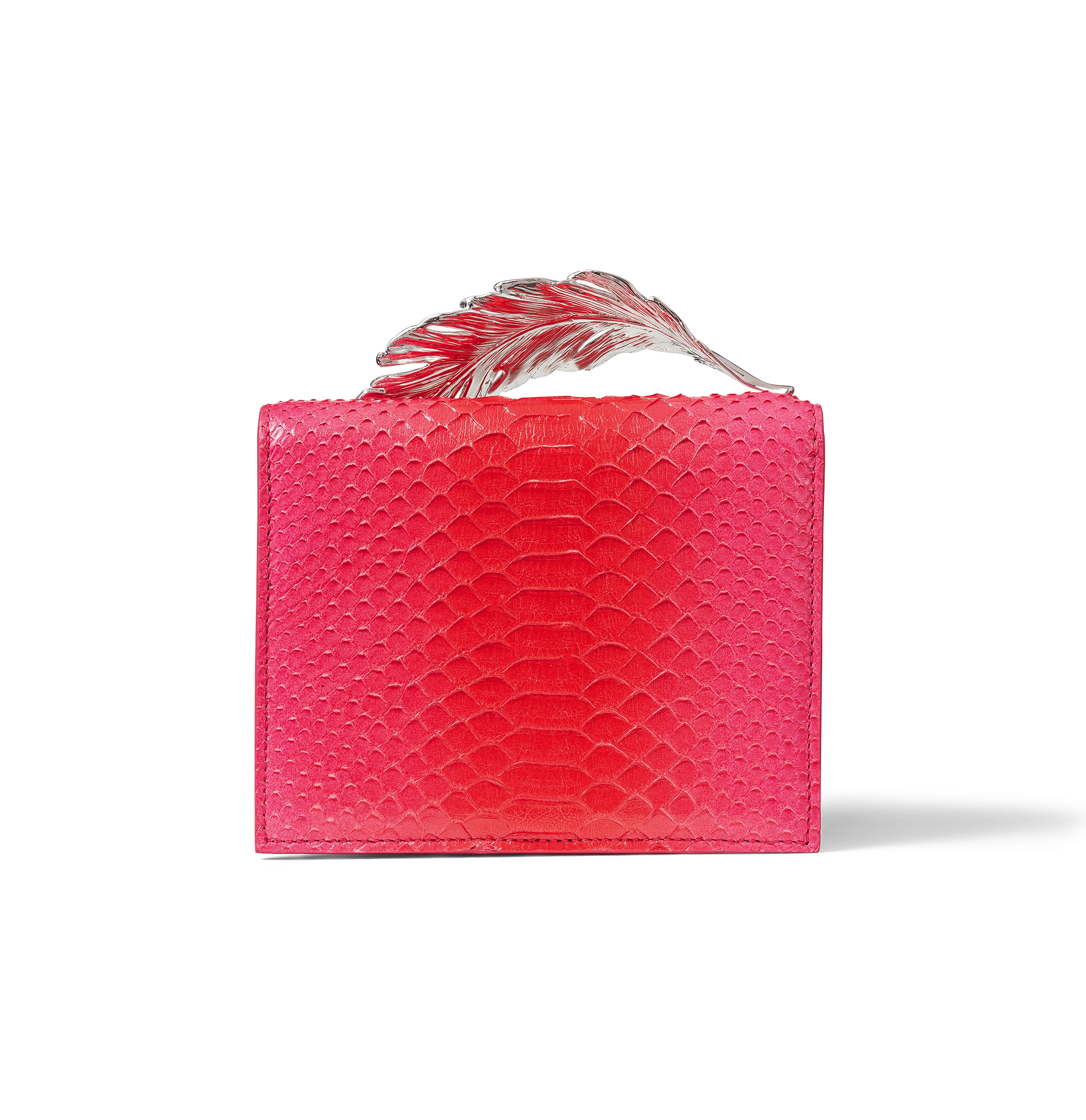 Red and Fuschia Python Alina Clutch