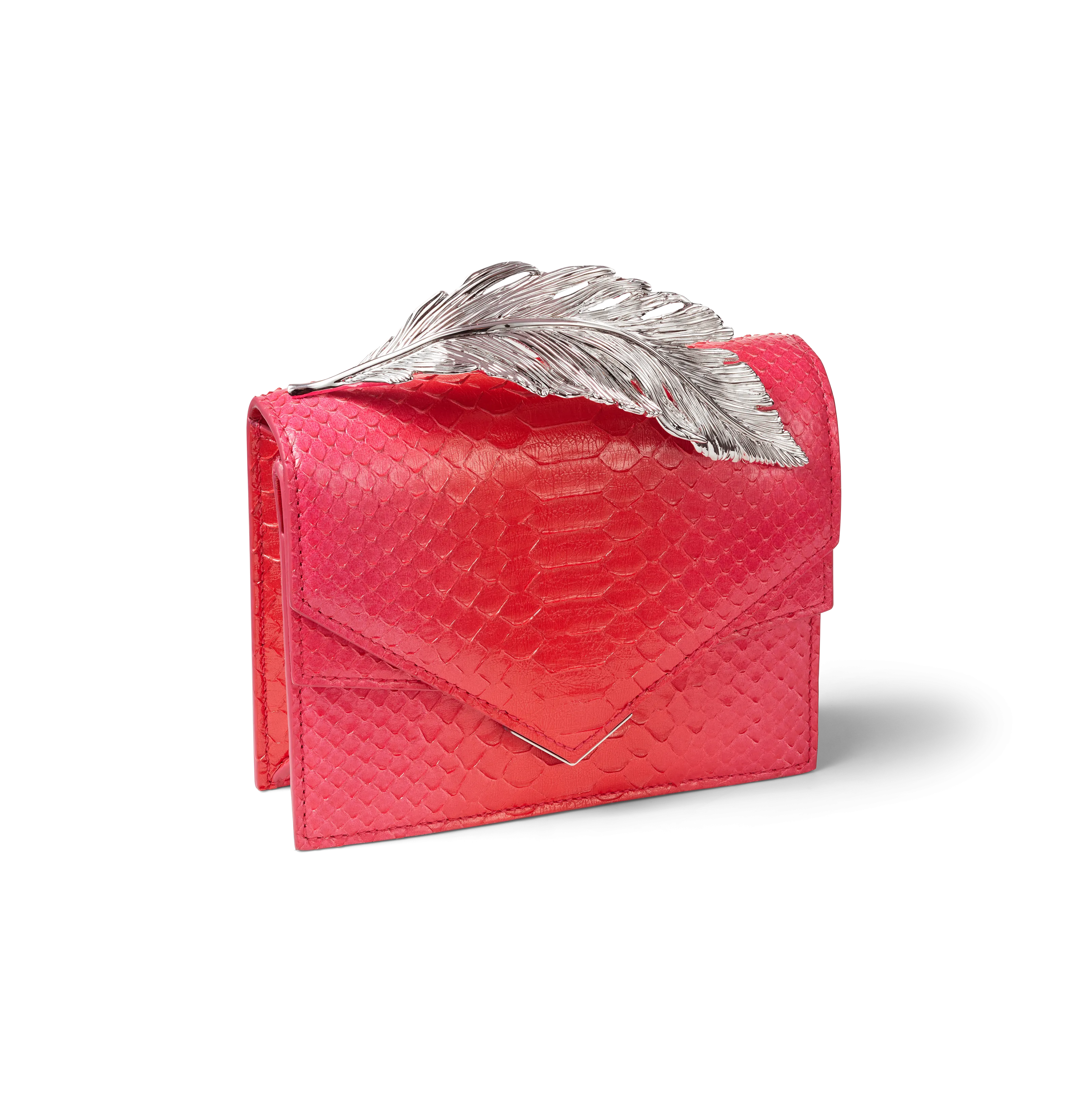 Red and Fuschia Python Alina Clutch