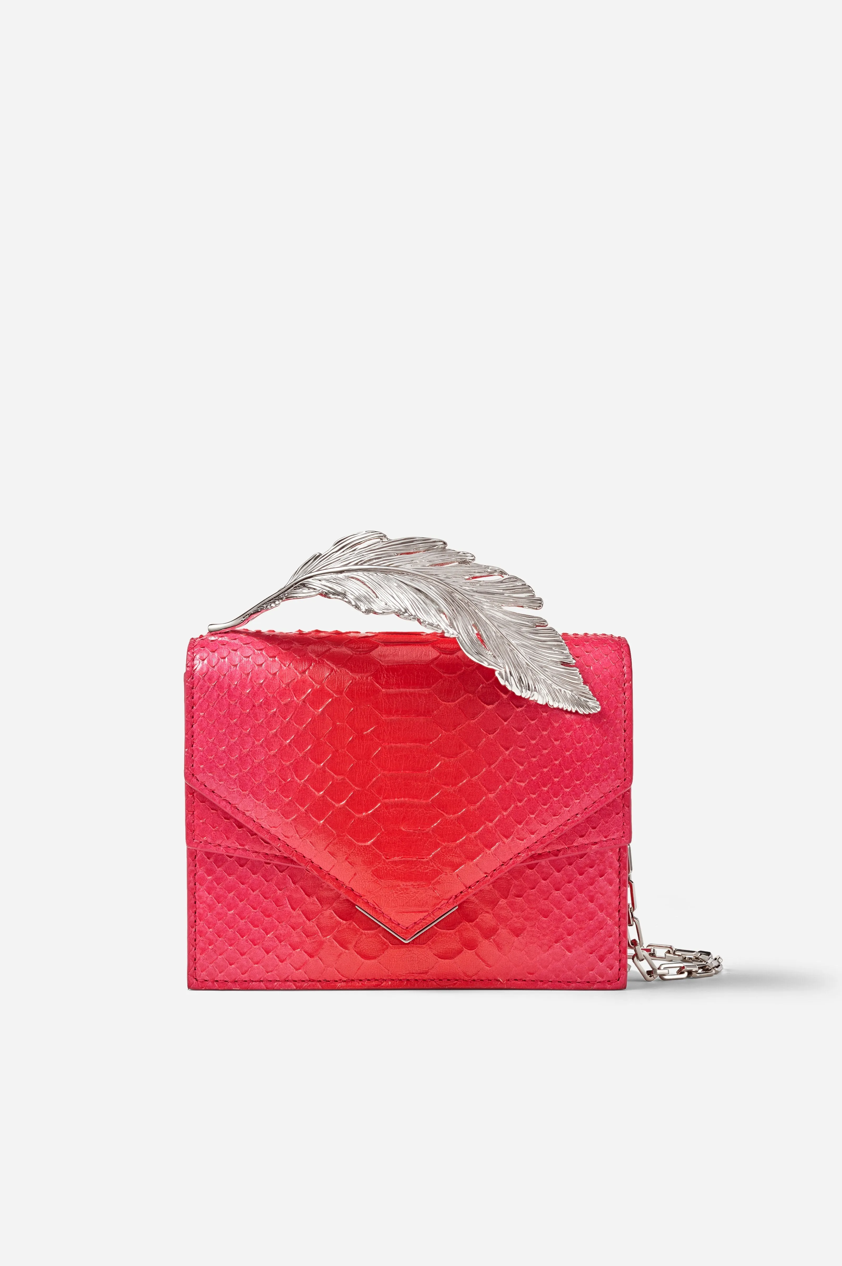 Red and Fuschia Python Alina Clutch