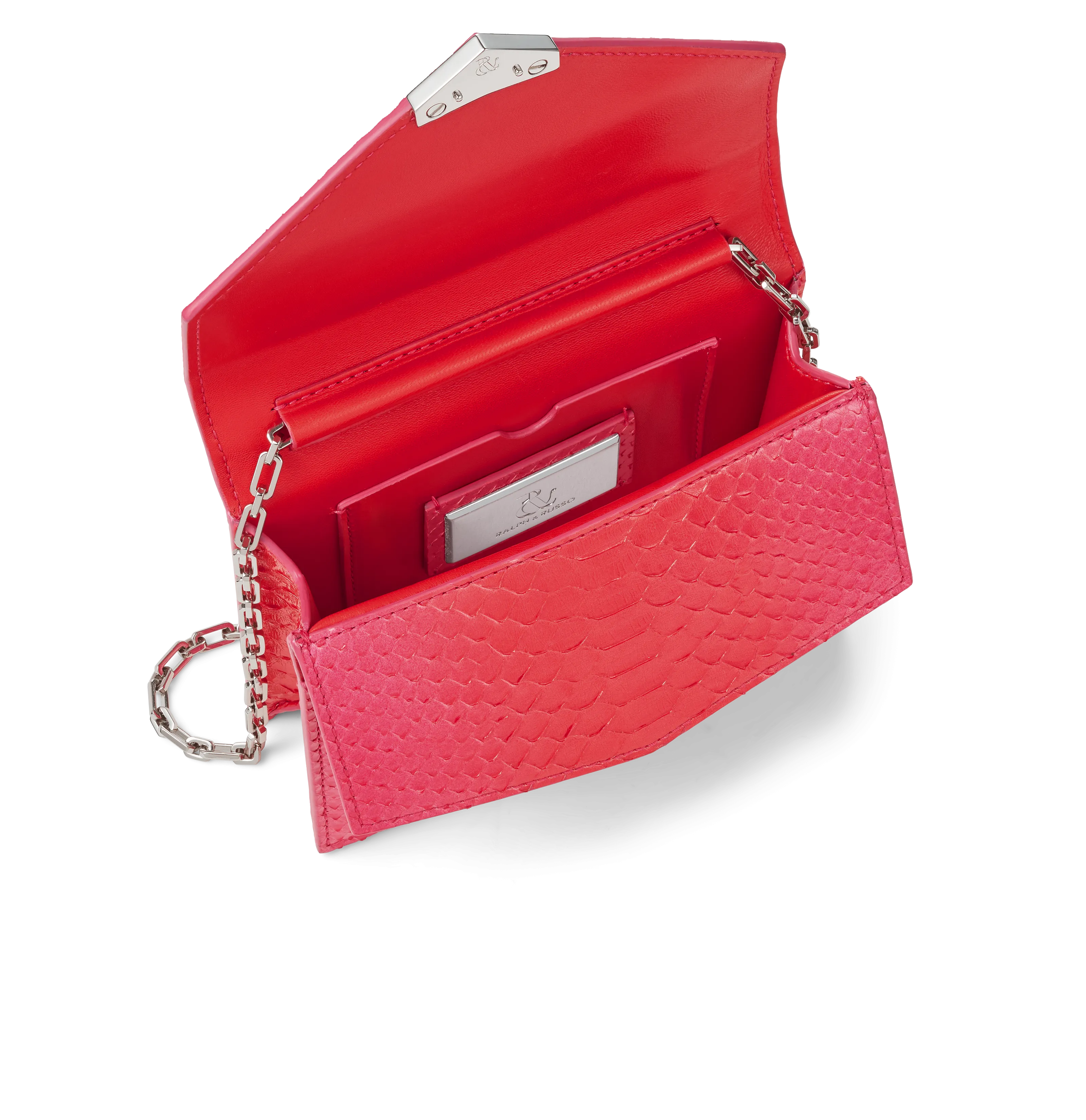 Red and Fuschia Python Alina Clutch