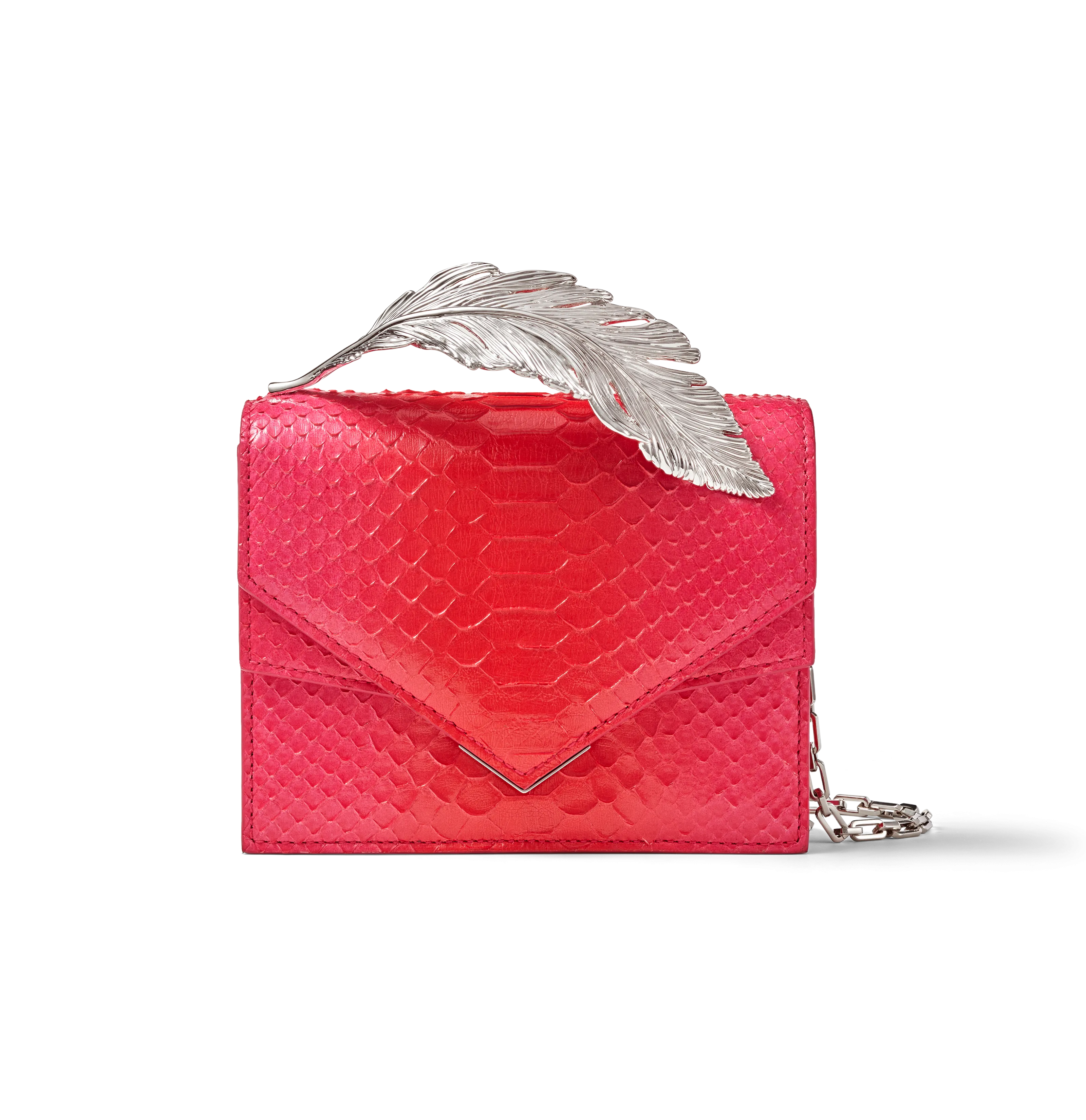 Red and Fuschia Python Alina Clutch