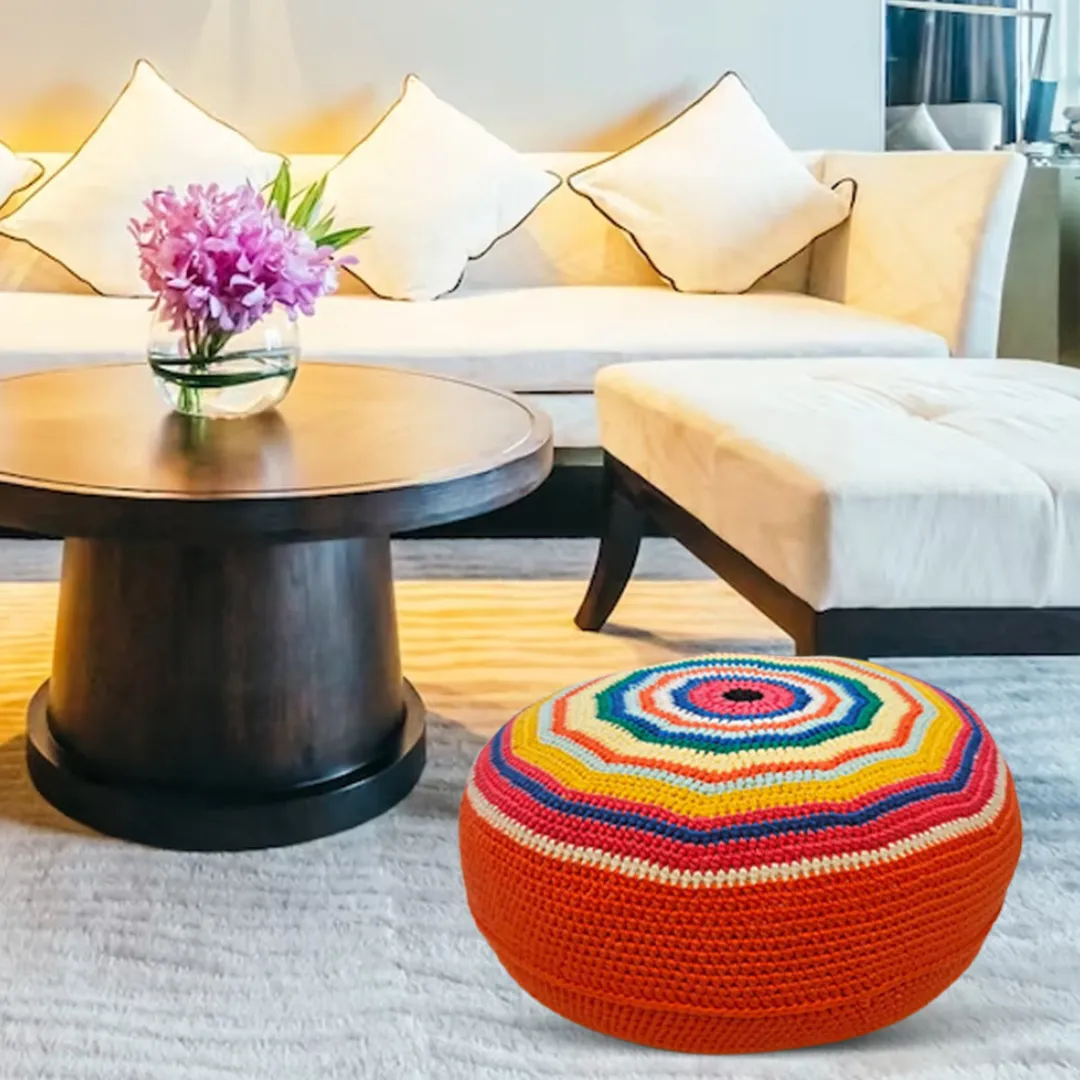 Shiroli Handmade Bright and Colorful Bohemian Pouf