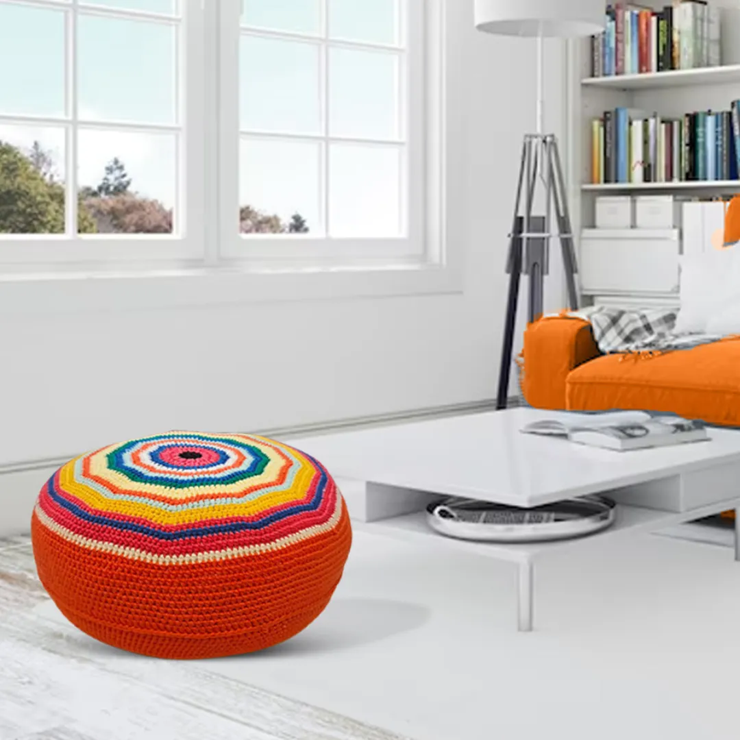 Shiroli Handmade Bright and Colorful Bohemian Pouf