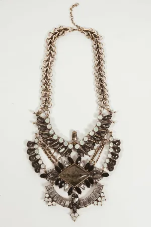 Statement Embellished Crystal Necklace