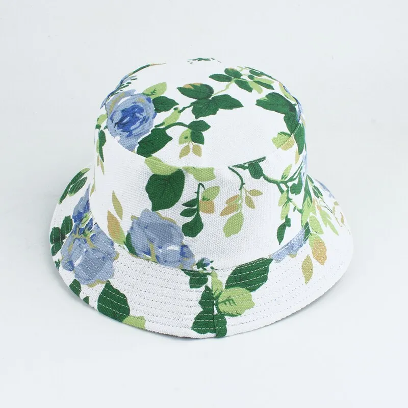 Summer Panama Bucket Hat Hip Hop Bucket Cap Women Men Fashion Reversible Bob chapeau Femme Floral Fisherman Hat