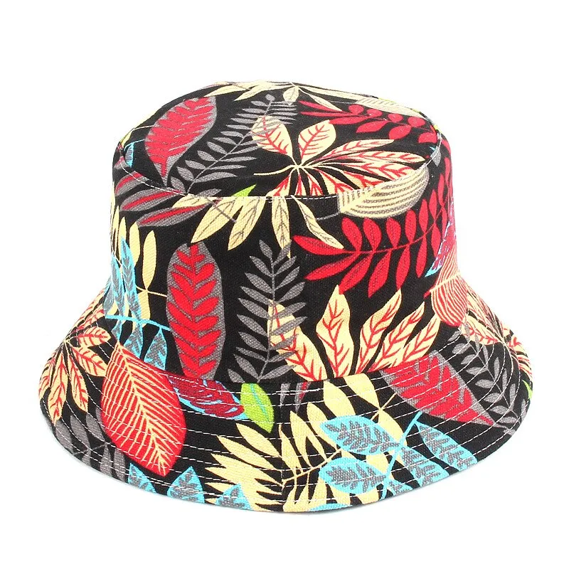 Summer Panama Bucket Hat Hip Hop Bucket Cap Women Men Fashion Reversible Bob chapeau Femme Floral Fisherman Hat