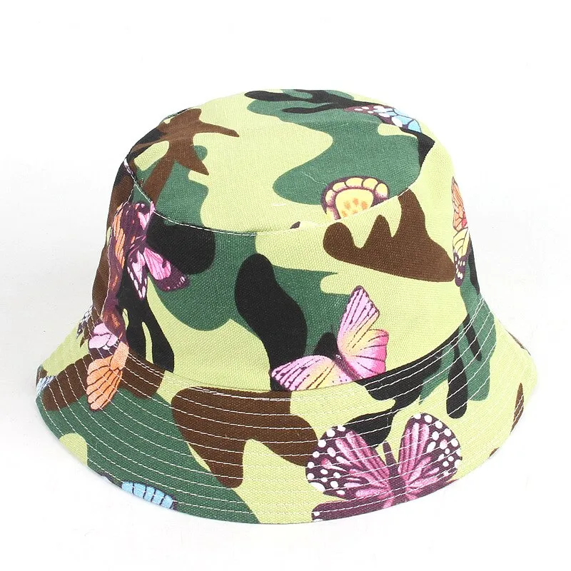 Summer Panama Bucket Hat Hip Hop Bucket Cap Women Men Fashion Reversible Bob chapeau Femme Floral Fisherman Hat