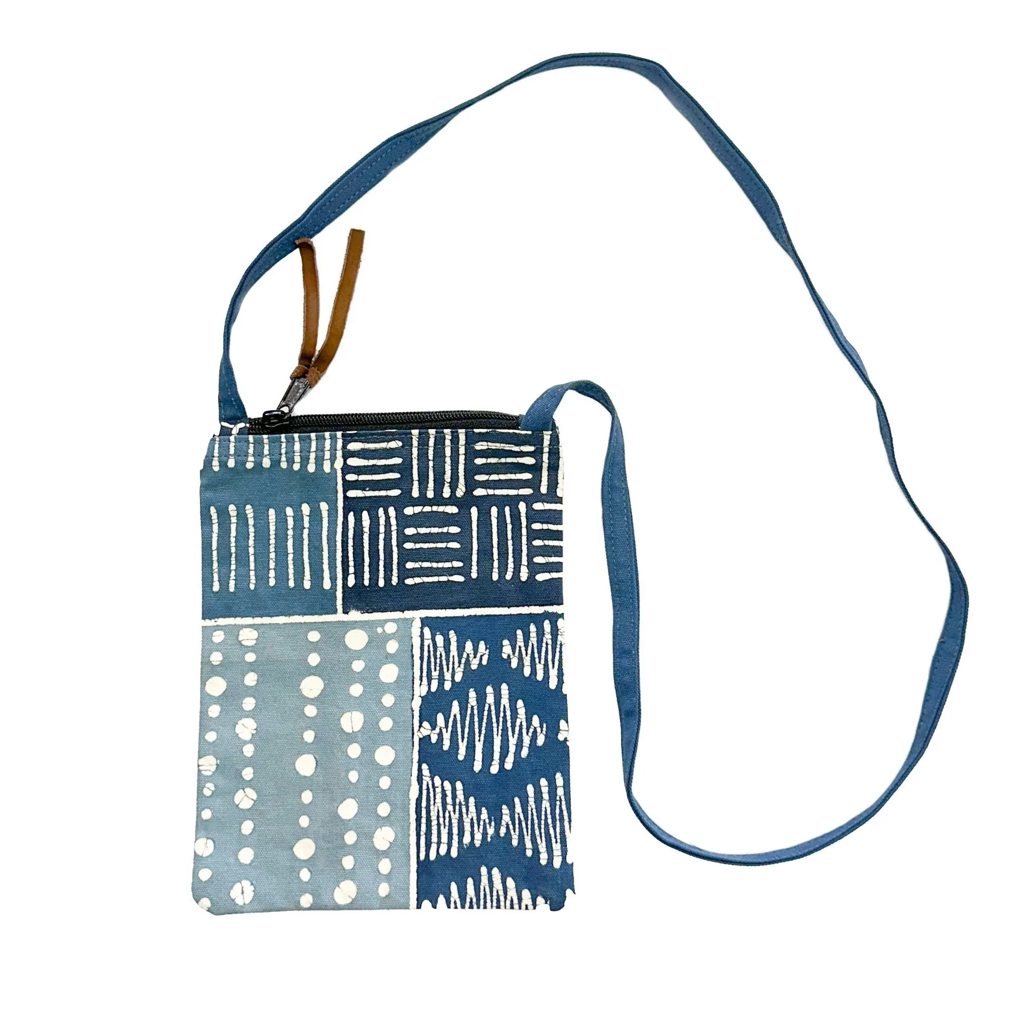 Tribal Cloth Indigo Patchwork Passport Bag