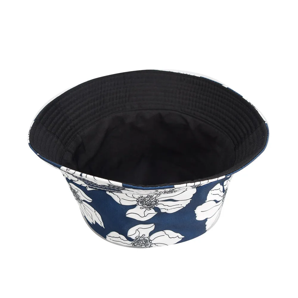 Unisex Reservible flower Print Boonie Bucket Hat Cap Brim Outdoor Sun Safari Camping Fishing