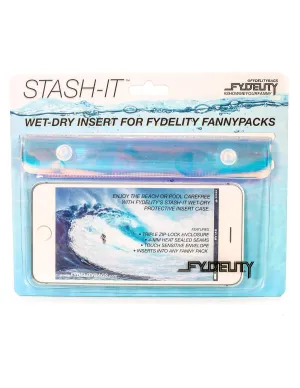 WET/DRY: Stash-It Insert |Clear Transparent Sports/Beach/Pool Tech Protection Belt Bag | Plasma