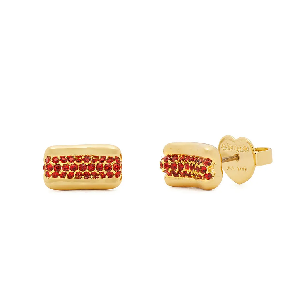 What a Snack Pave Hot Dog Stud Earrings