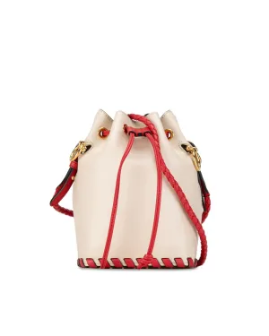 Whipstitch Leather Bucket Bag