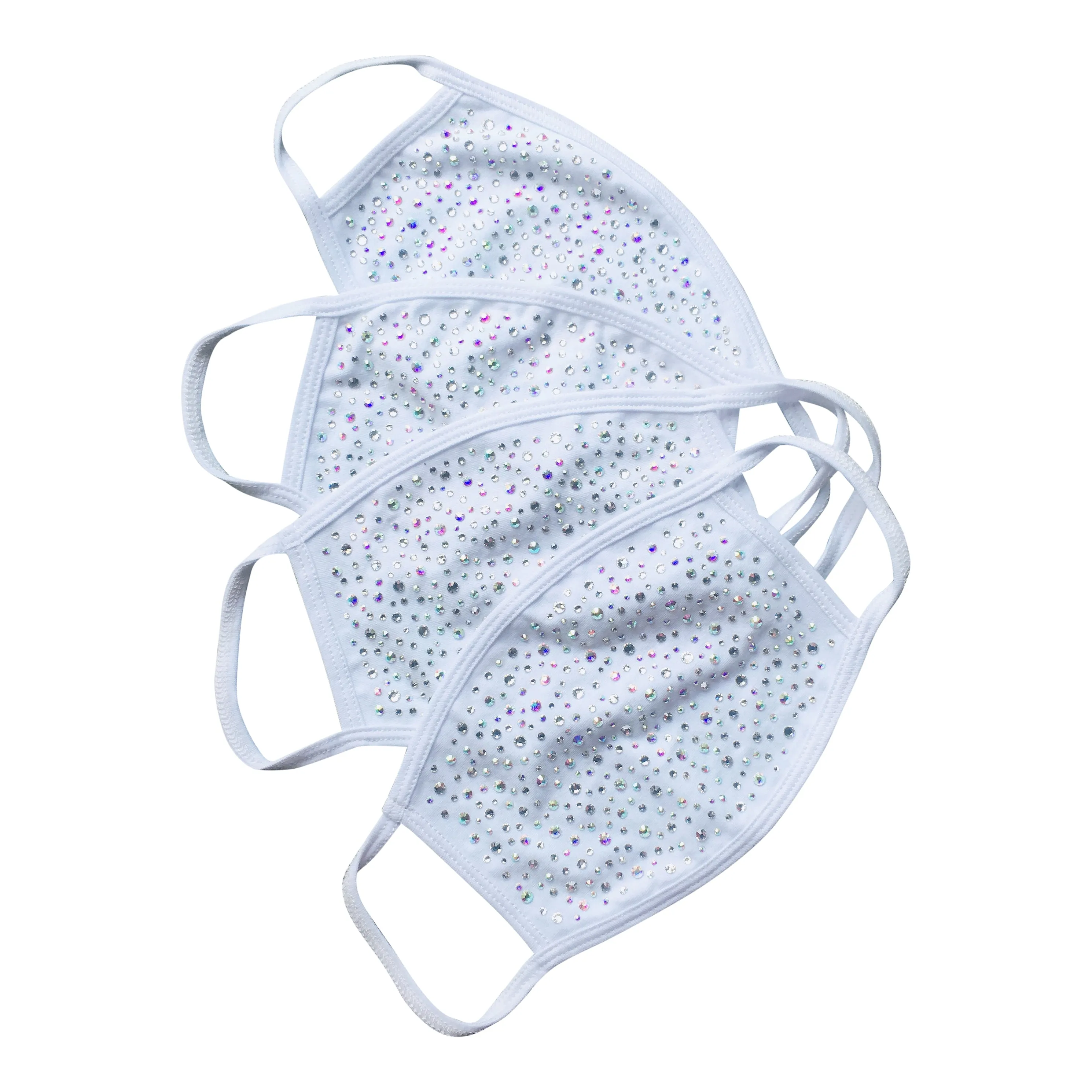 White Crystal Cotton Crystal Face Mask