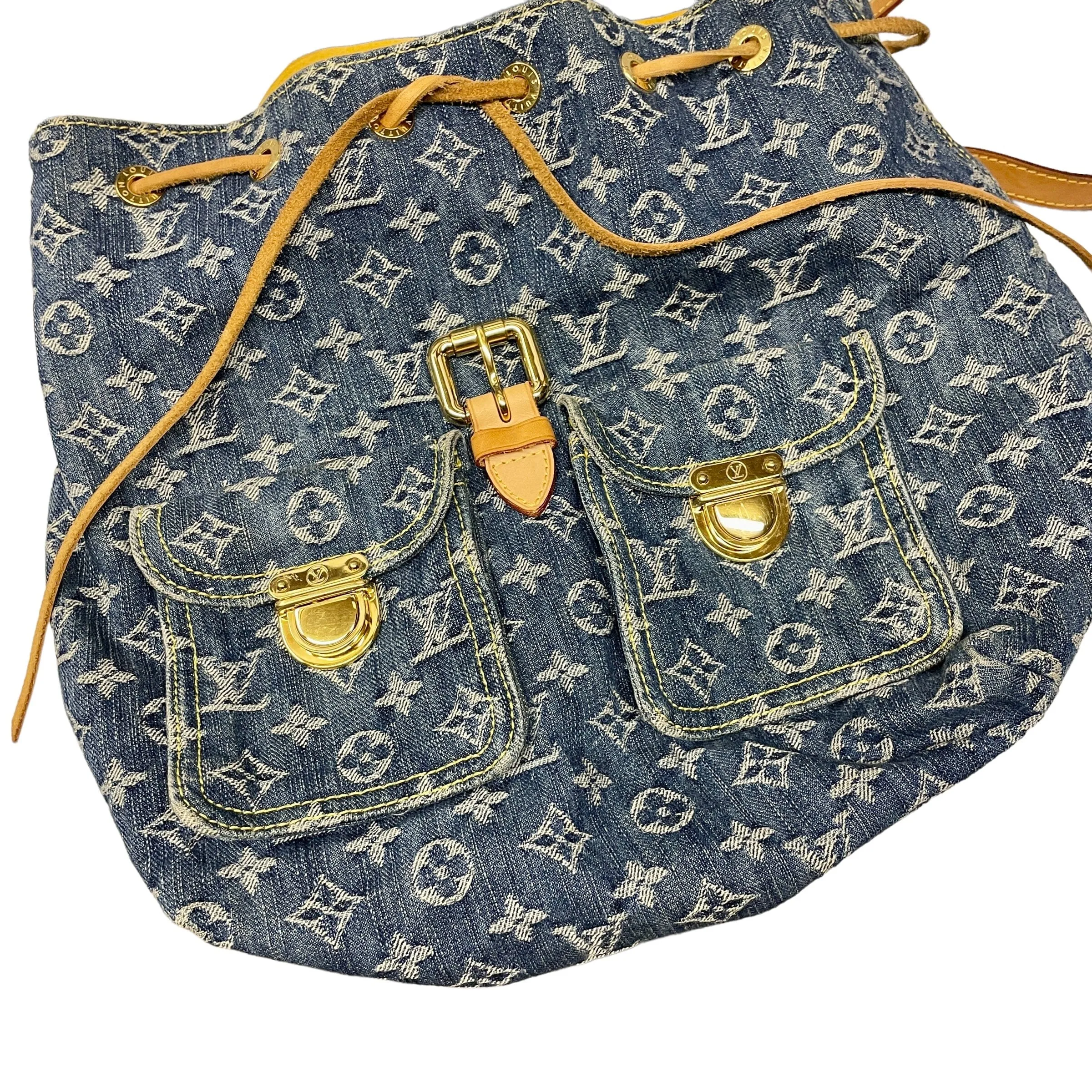 Y2K Louis Vuitton Denim Logo Monogram Vintage "Sac a Dos" Backpack