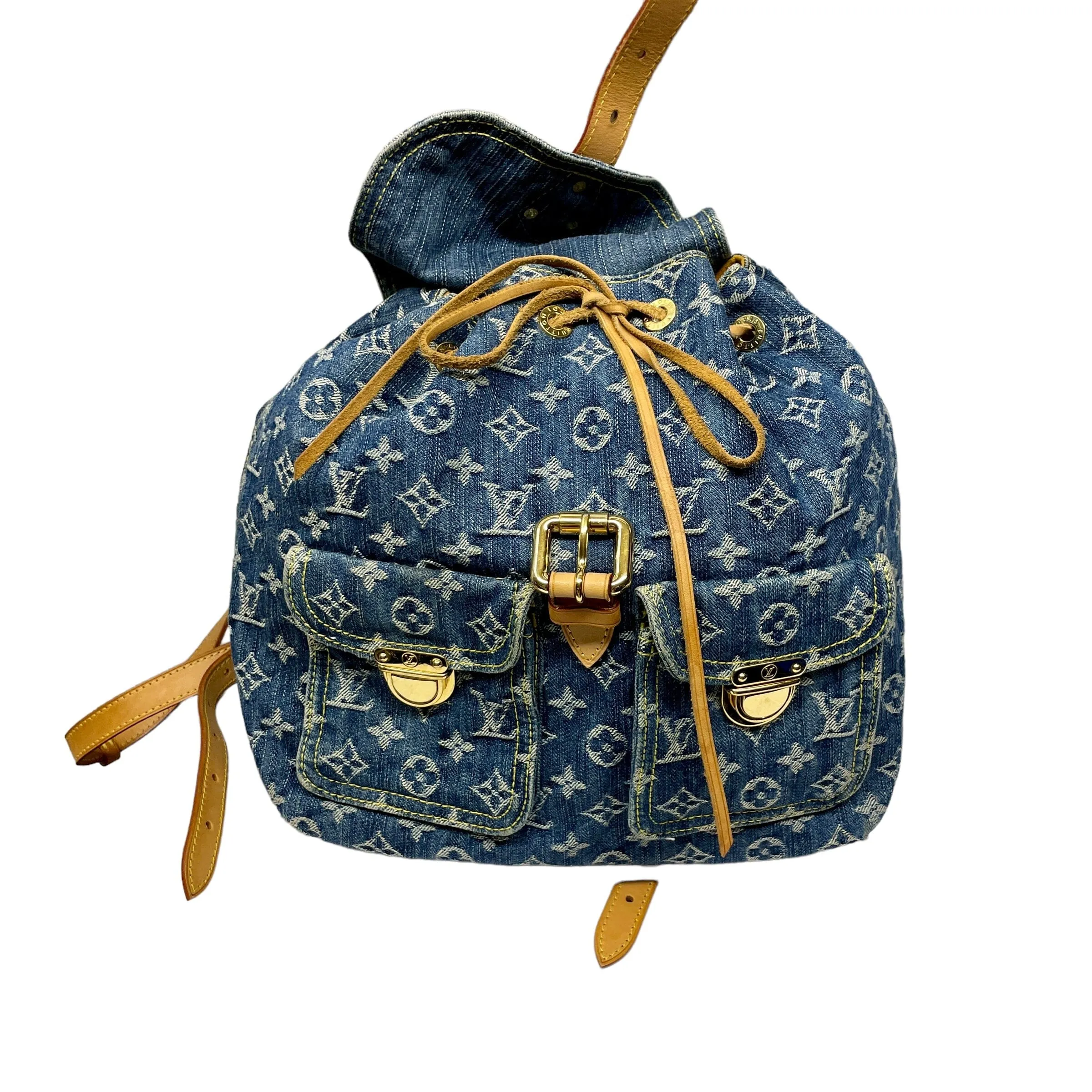 Y2K Louis Vuitton Denim Logo Monogram Vintage "Sac a Dos" Backpack